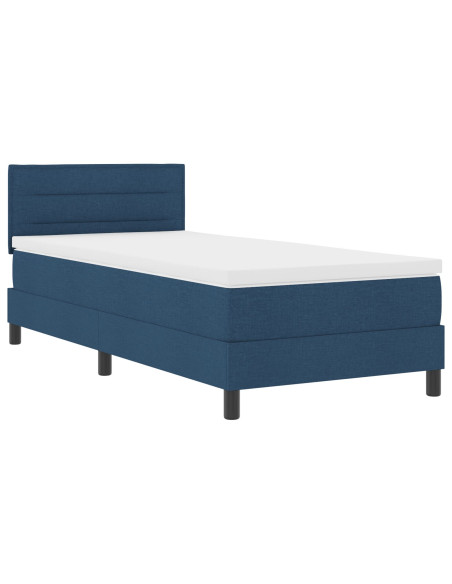 Struttura Letto con Materasso  Blu Tessuto 100 x 200 cm