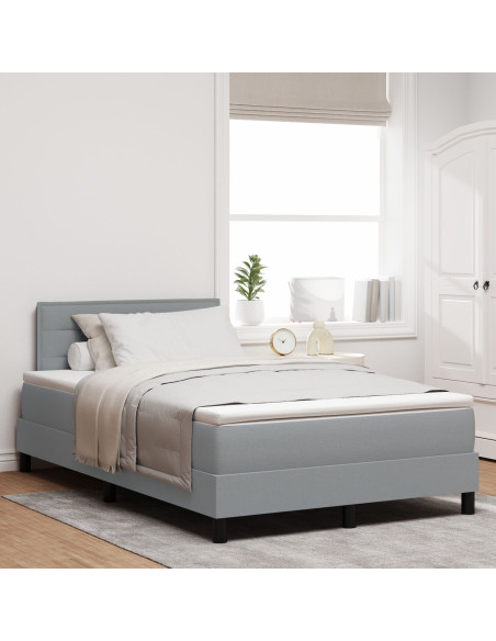 Struttura Letto  con Materasso Grigio Chiaro Tessuto 120 x 200 cm