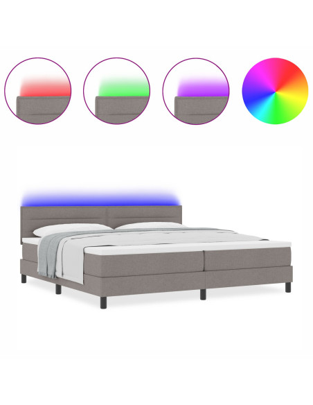 Letto  con Materasso Grigio Chiaro Tessuto 200 x 200 cm