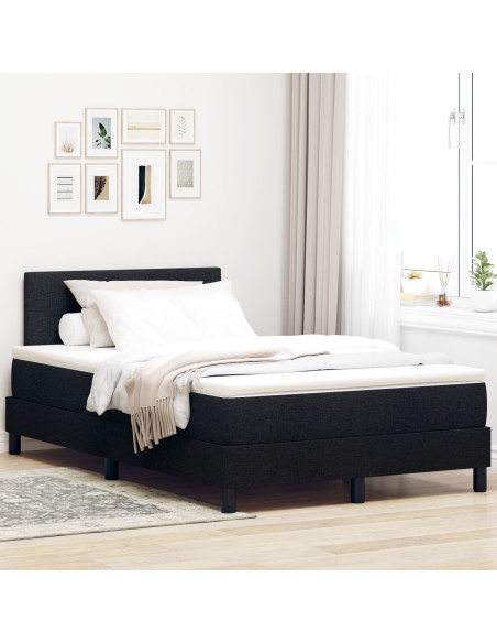 Struttura Letto  con Materasso Nero e Bianco Tessuto 120 x 200 cm