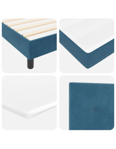 Letto a Sorgente LED con led Blu Scuro 90 x 200 cm Velluto