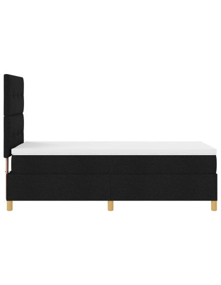 Struttura Letto  con Materasso Nera Tessuto 100 x 200 cm