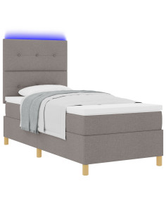 Letto a Sorgente LED con materasso Talpa 100 x 200 cm Tessuto
