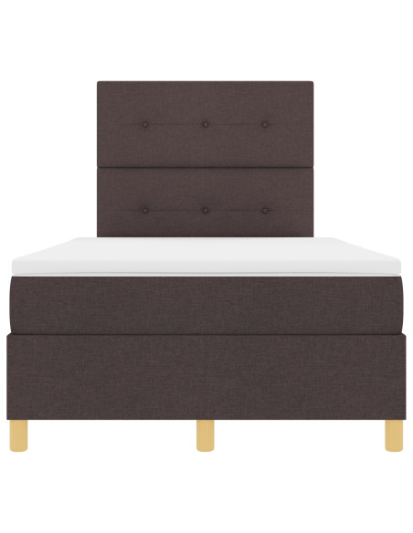 Struttura Letto con Materasso Marrone scuro Tessuto 120 x 200 cm