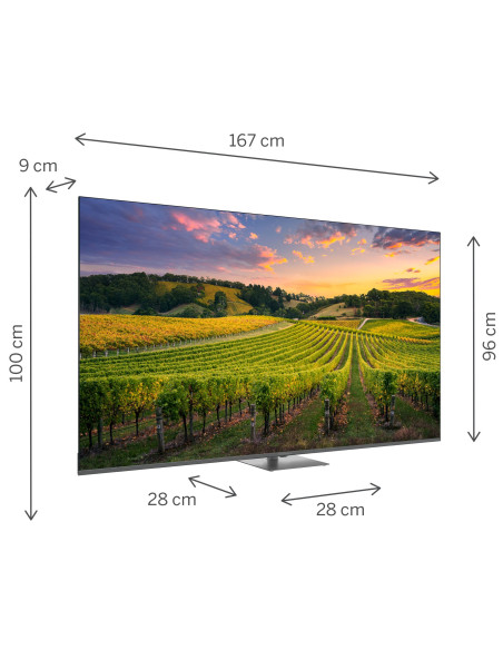 TV 75 THOMSON UHD  SMART 4K QLED T2/C2S2 GOOGLE TV PIEDE