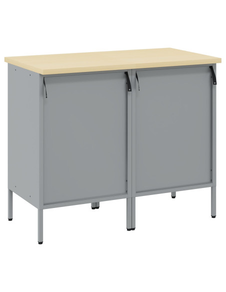 Mobile da lavoro 2 pcs Nero e Grigio 100 x 55 x 85 cm