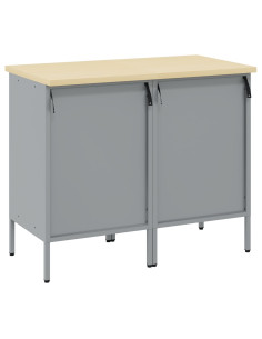 Mobile da lavoro con ruota 2 pcs Rosso e Grigio 75 x 45 x 85 cm