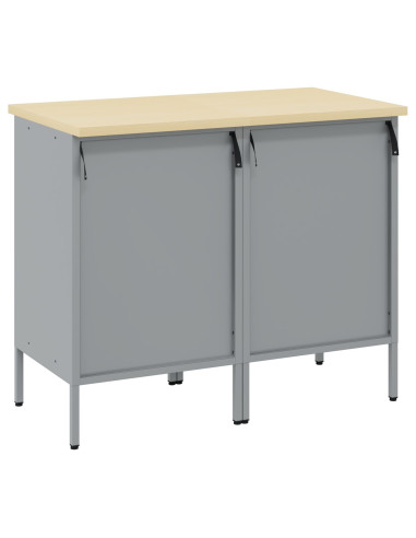 Mobile da lavoro con ruota 2 pcs Rosso e Grigio 75 x 45 x 85 cm