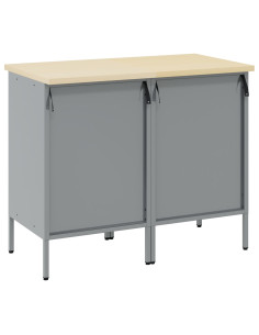 Mobile da lavoro con ruota 2 pcs Nero e Grigio 75 x 45 x 85 cm