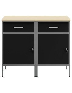 Mobile da lavoro 2 pcs Nero e Grigio 100 x 55 x 85 cm 2