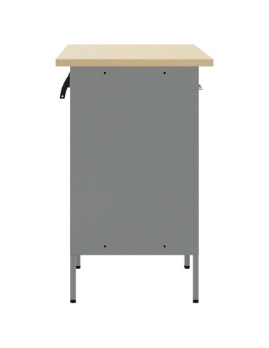 Mobile da lavoro 2 pcs Rosso e Grigio 100 x 55 x 85 cm