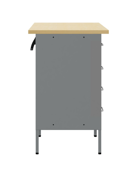 Mobile da lavoro con ruota 2 pcs Nero e Grigio 75 x 45 x 85 cm