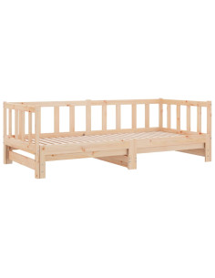 Divano Letto con Letto Estraibile 90x190 cm Legno Massello Pino 2