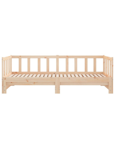 Divano Letto con Letto Estraibile 90x190 cm Legno Massello Pino