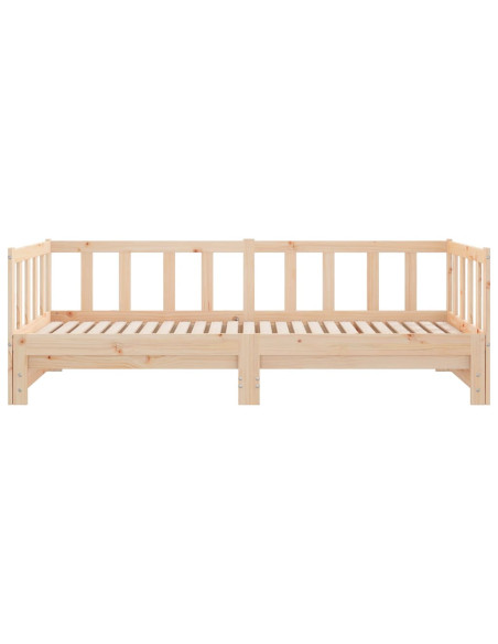 Divano Letto con Letto Estraibile 90x190 cm Legno Massello Pino