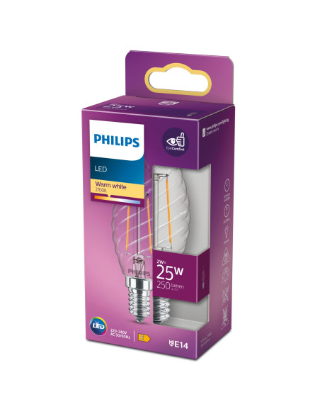 Philips Lampadina candela trasparente a filamento 25 W ST35 E14