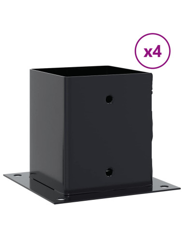 Basi per Pali Quadrati 4pz 121x121mm Acciaio Verniciato Polvere