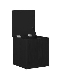 Panchina con contenitore Rovere Nero 42 x 42 x 45 cm 2