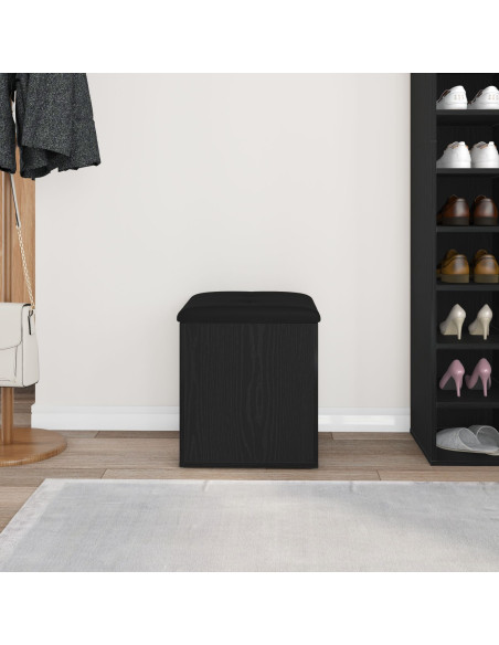 panchina da stoccaggio  in rovere nero 40x40x45 cm in legno ingegnerizzato
