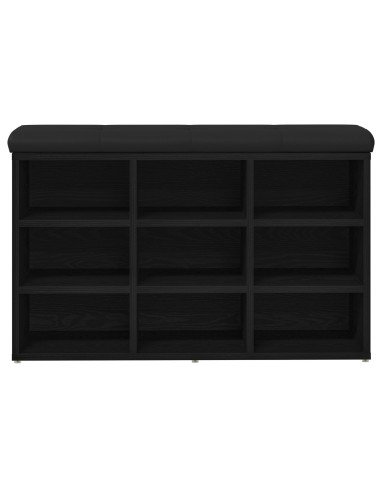 Panca per scarpe Nero 80 x 30 x 48 cm Legno multistrato