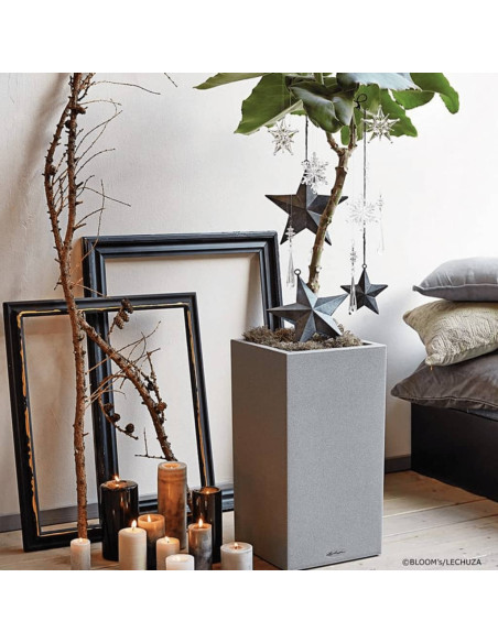 LECHUZA Fioriera CANTO Stone 30 High ALL-IN-ONE Grigio Pietra