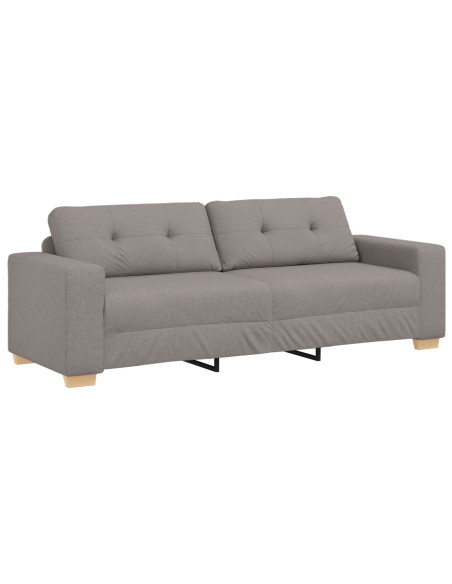 Set Divano a 2 Pezzi con Cuscini in Tessuto Taupe