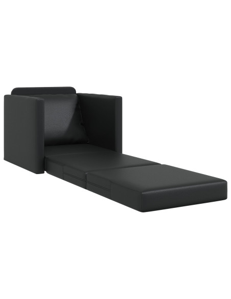 Divano Letto 2-in-1 Nera 74x77x81 cm Pelle Sintetica