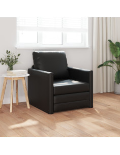 Divano letto 60cm Nero Pelle Artificiale 2