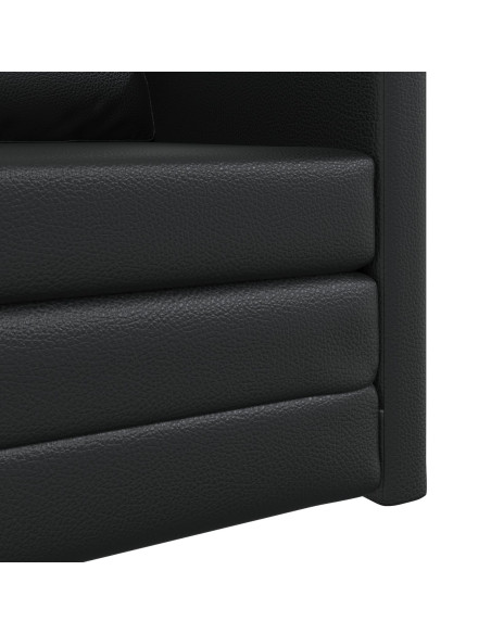 Divano Letto 2-in-1 Nera 74x77x81 cm Pelle Sintetica