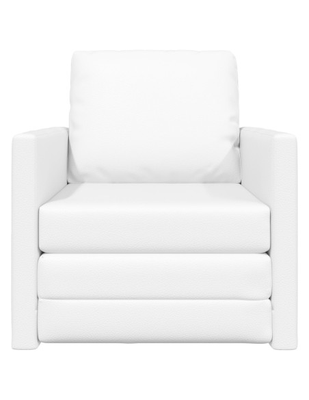 Divano Letto  2-in-1 Bianco 74x77x81 cm Pelle Sintetica