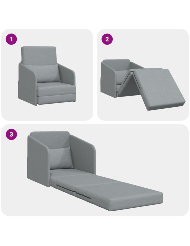 Divano letto 60cm Grigio chiaro Tessuto