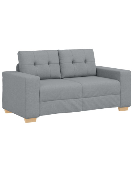 Set di Divani 3 Pezzi con Cuscini Tessuto Grigio Chiaro
