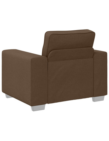 Divano 3 pcs Marrone 219 x 80 x 82 cm Tessuto misto lino