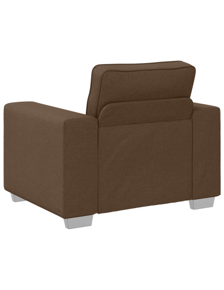Set Divani  3 Pezzi con Cuscini in Tessuto Marrone