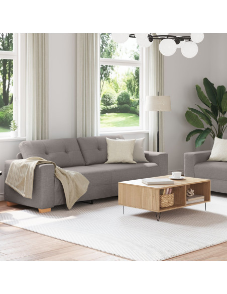 Set Divano a 2 Pezzi con Cuscini in Tessuto Taupe