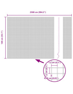 Recinzione con Posto Grigio 1,4 x 25 m Acciaio e PVC 2