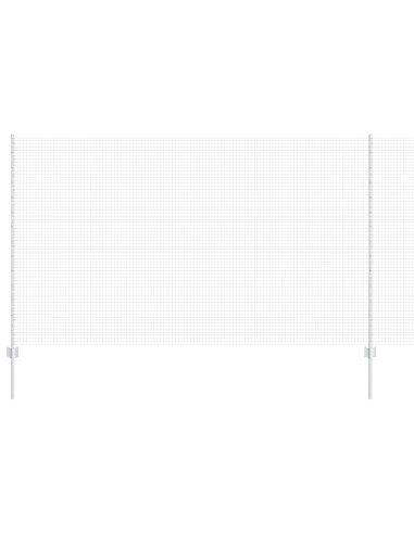 Recinzione con Posto Grigio 1,4 x 25 m Acciaio e PVC