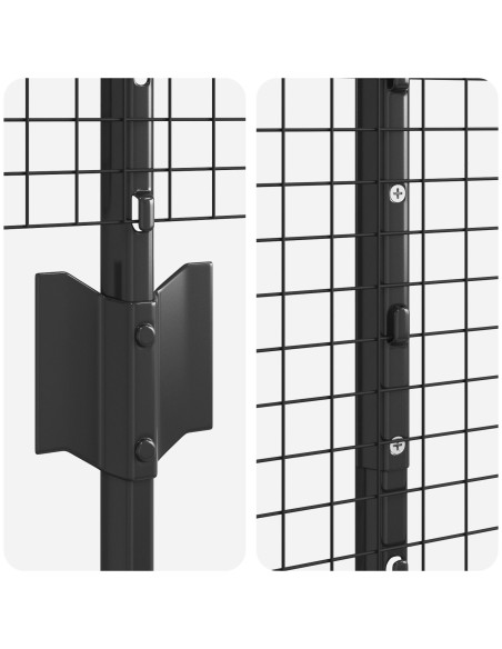 Recinto in Rete Saldato  con 22 Pali U Grigio 1.4x25 m Acciaio