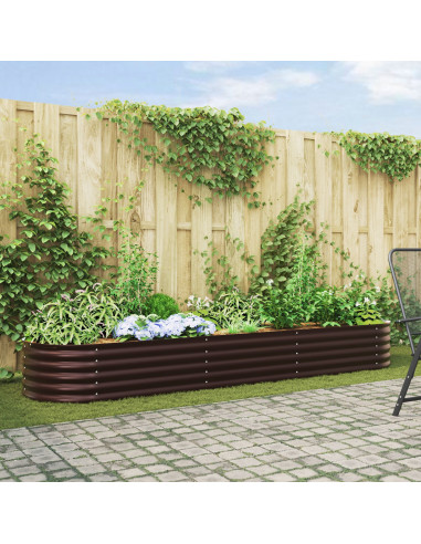 Letto rialzato da giardino Marrone 320x80x44 cm Acciaio zincato