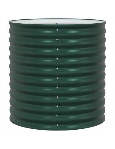 Letto Rialzato per Giardino Verde 80x80x81 cm in Acciaio Zincato