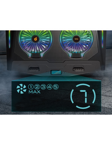 Conceptronic THYIA02B base di raffreddamento per laptop 43,2 cm (17") Nero