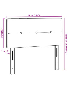 Testiera con testiera Verde Scuro 90 cm Pelle Sintetica 2