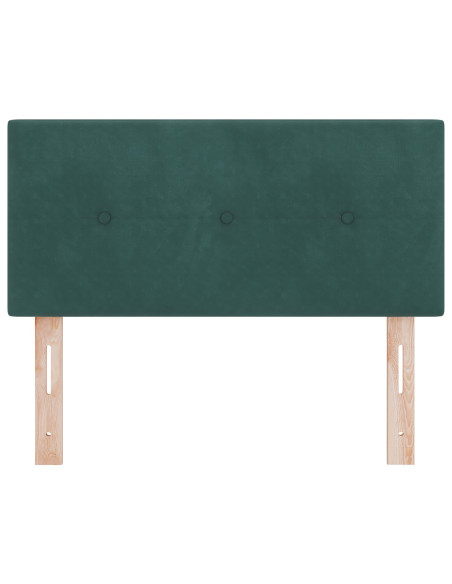 Testiera  con bottoni, Verde scuro, 90 cm, Velluto