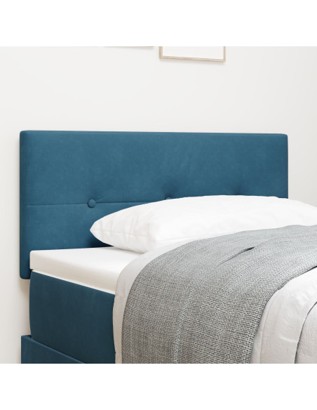 Testiera  Imbottita con Bottoni Blu Scuro 90 cm in Velluto
