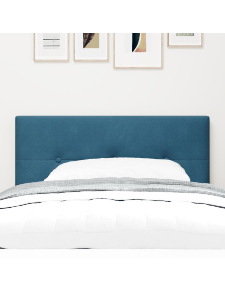 Testiera  Imbottita con Bottoni Blu Scuro 90 cm in Velluto