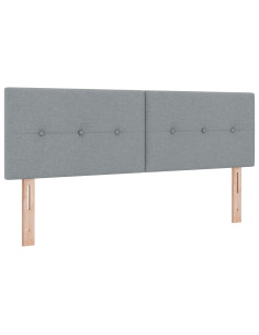 Testiera con testiera Grigio chiaro 144 cm Pelle Sintetica 2