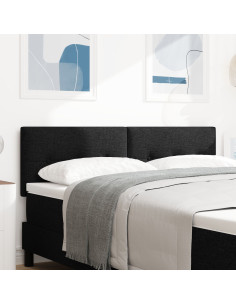 Testiera con testiera Nero 144 cm Pelle Sintetica 2