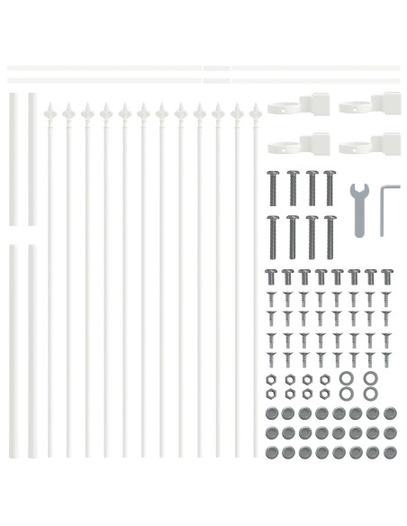 Recinzione per Giardino 2 pcs Bianco 3,4 x 1 m