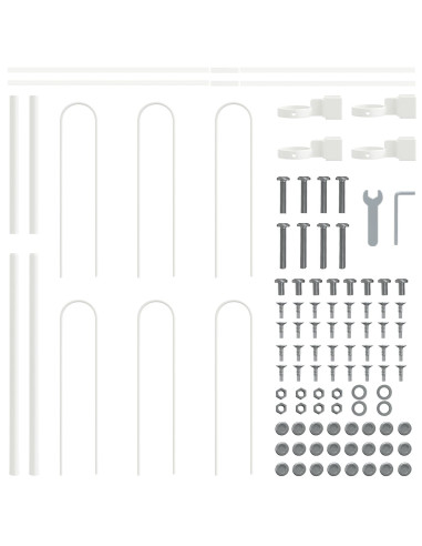 Recinzione per Giardino 2 pcs Bianco 3,4 x 1 m