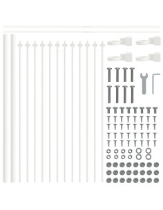 Recinzione per Giardino 3 pcs Bianco 5,1 x 0,6 m 2